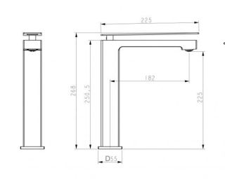 Смеситель для раковины Boheme Q 142-BUW.2 чёрный/синий
